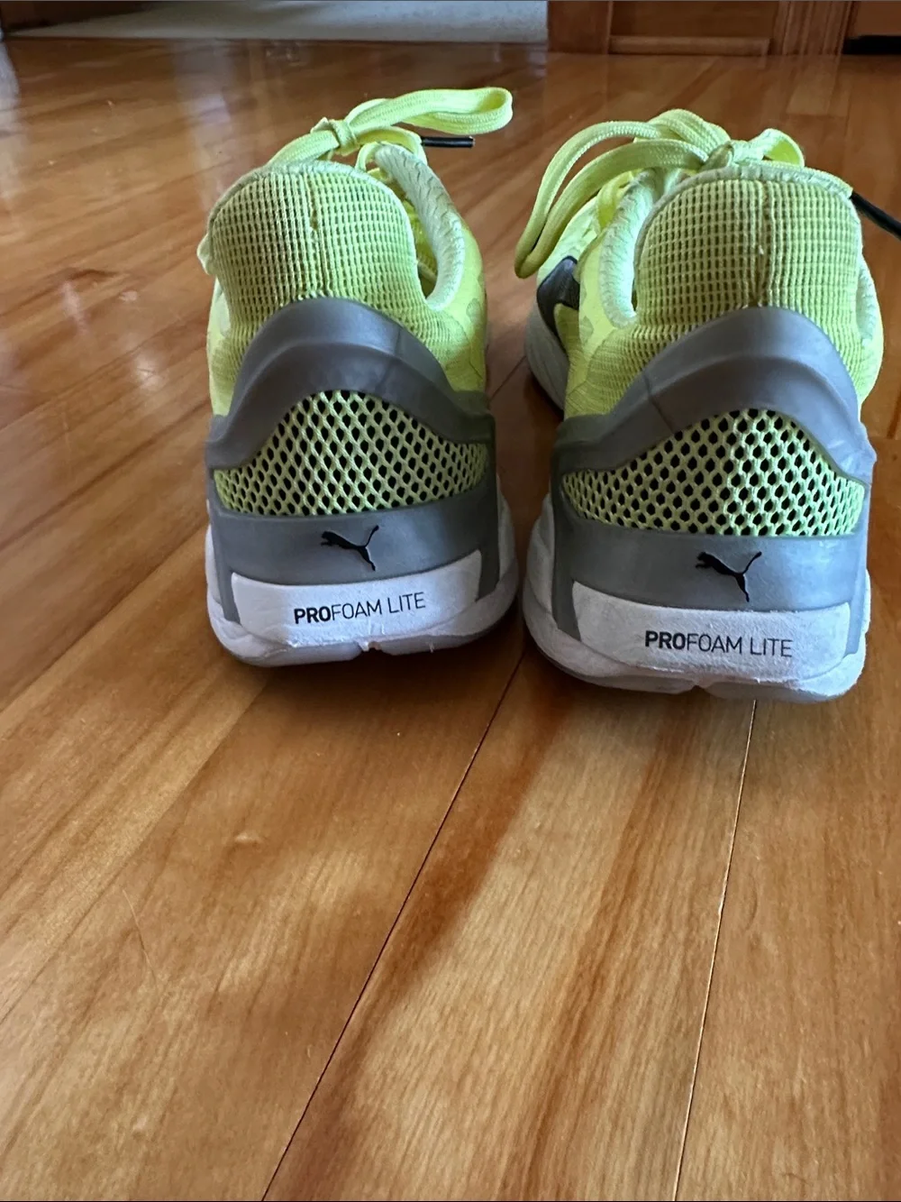 Puma Bright Yellow Mesh Running Sneakers with Black Formstrip